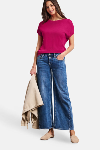 Trui met ronde hals roze - STREET ONE