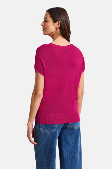 Trui met ronde hals roze - STREET ONE