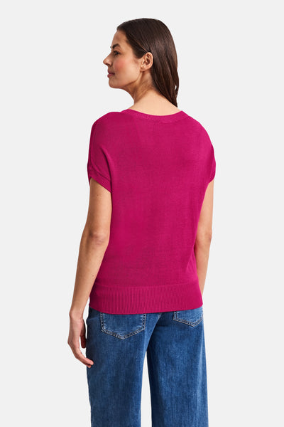 Trui met ronde hals roze - STREET ONE