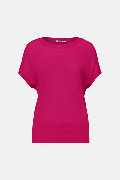 Trui met ronde hals roze - STREET ONE