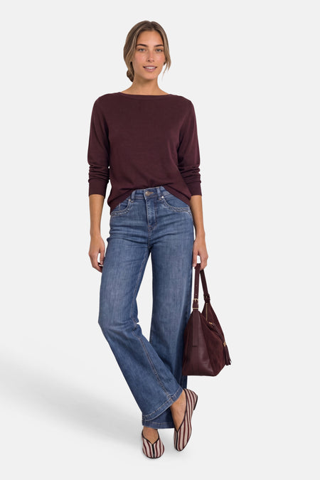 Pull col rond rouge - STREET ONE