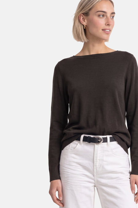 Pull col rond brun - STREET ONE