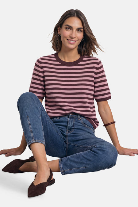 Pull col rond brun - STREET ONE