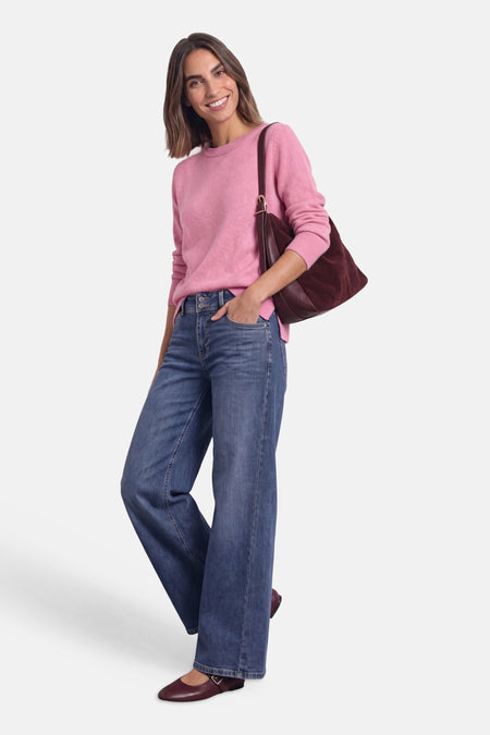 Trui met ronde hals roze - STREET ONE