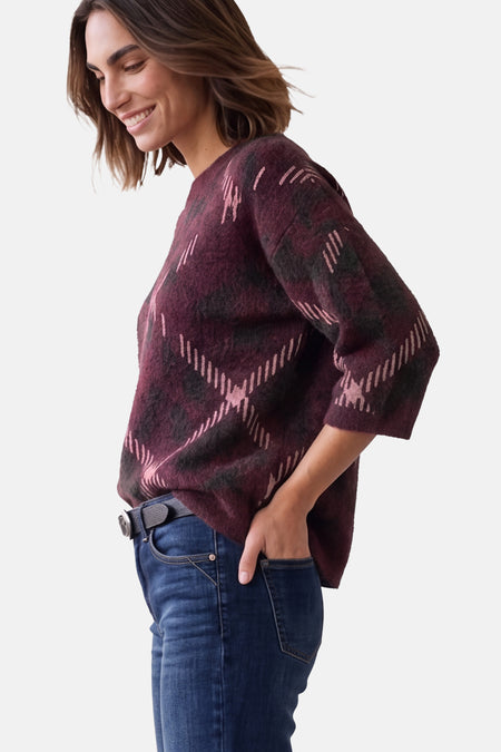 Pull O-hals - Bordeaux