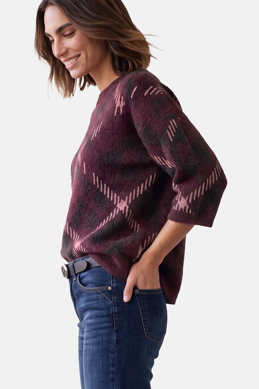 Pull col rond rouge - STREET ONE