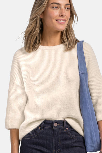 Pull col rond beige - STREET ONE