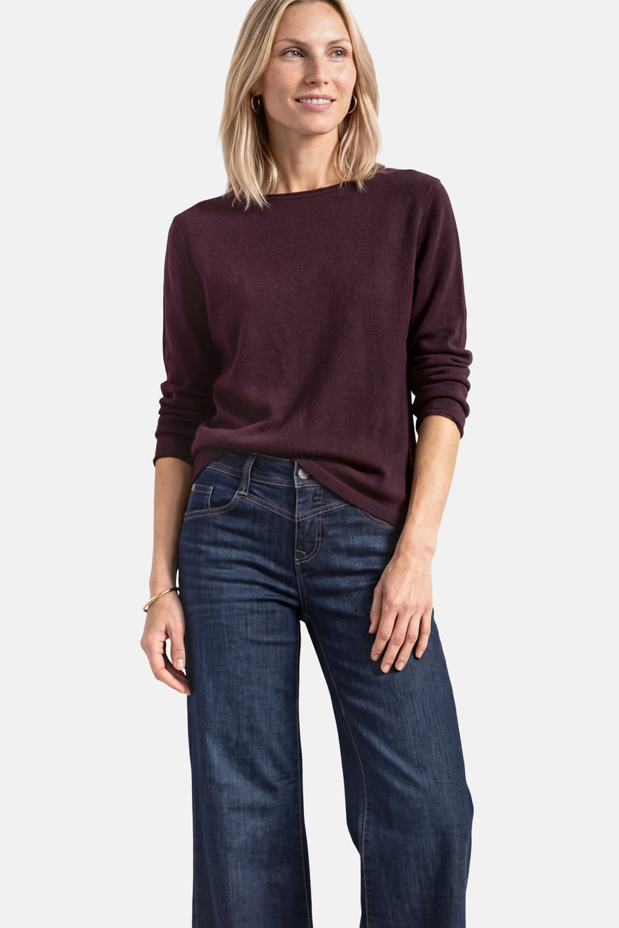 Trui met ronde hals rood - STREET ONE