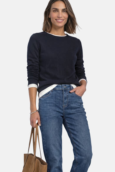 Pull col rond bleu - STREET ONE