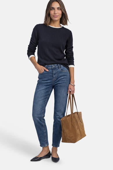Pull col rond bleu - STREET ONE