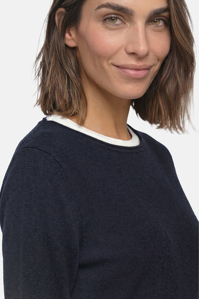 Pull col rond bleu - STREET ONE