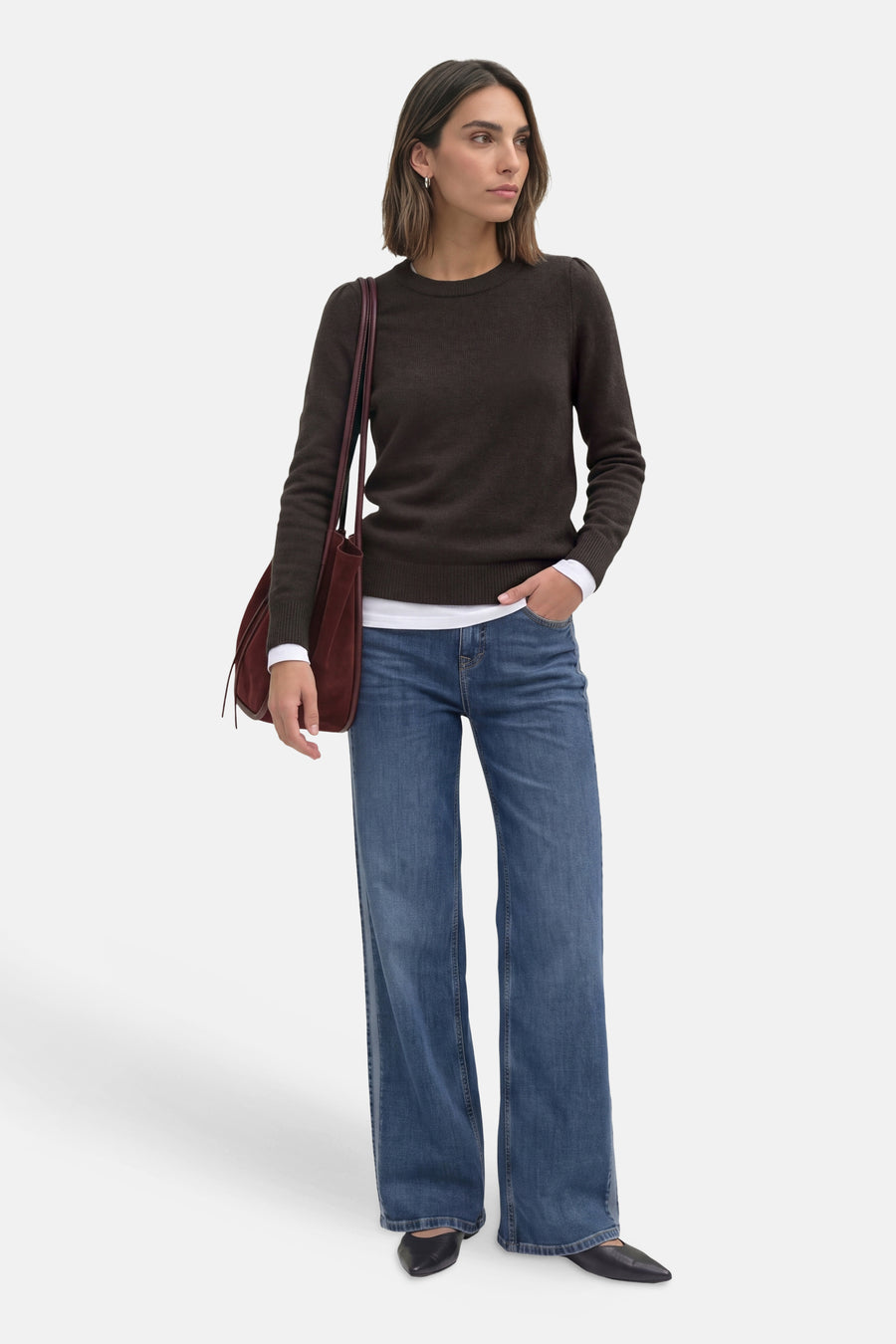 Pull col rond brun - STREET ONE