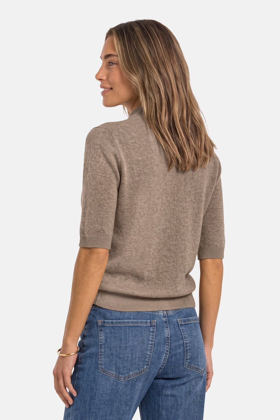 Dames tops pull korte mouw beige - STREET ONE