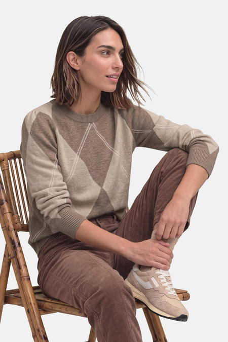 Trui met ronde hals beige - STREET ONE