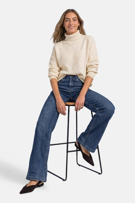 Trui met rolkraag beige - STREET ONE