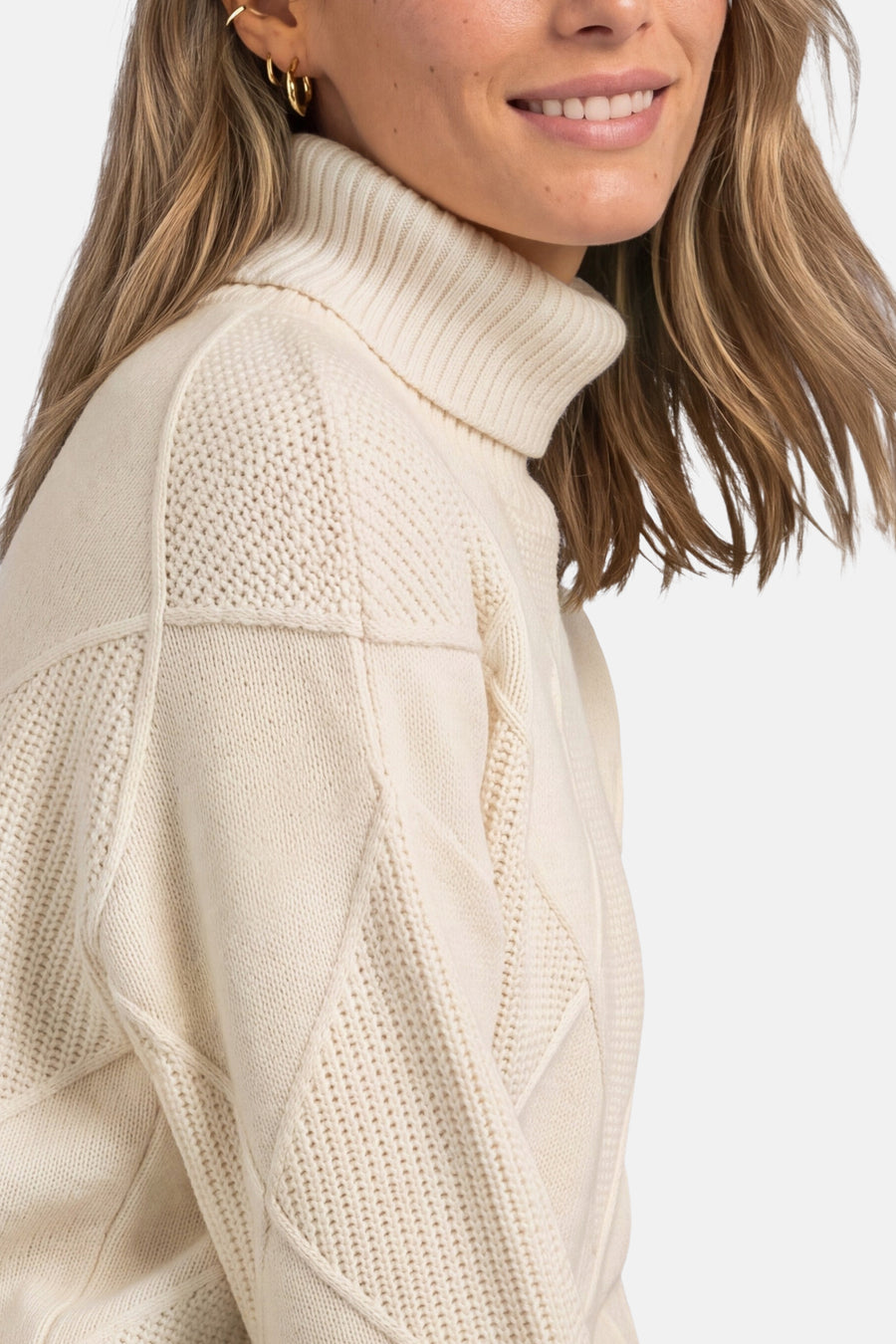 Pull col montant beige - STREET ONE