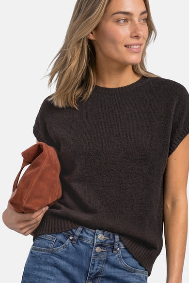 Trui met ronde hals bruin - STREET ONE