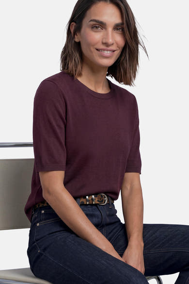 Pull col rond rouge - STREET ONE