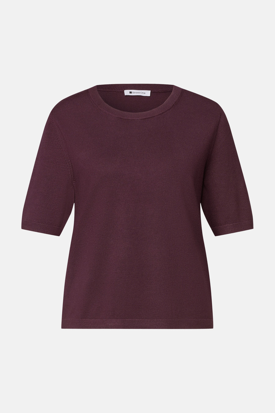 Pull col rond rouge - STREET ONE