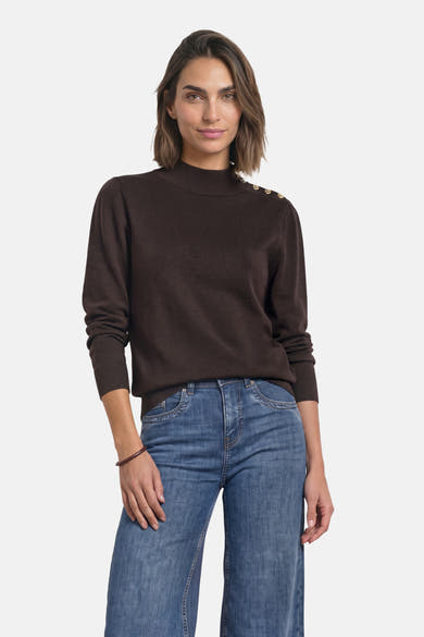 Pull col rond brun - STREET ONE