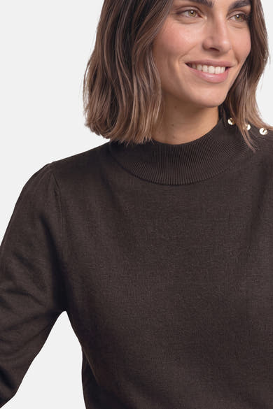 Pull col rond brun - STREET ONE