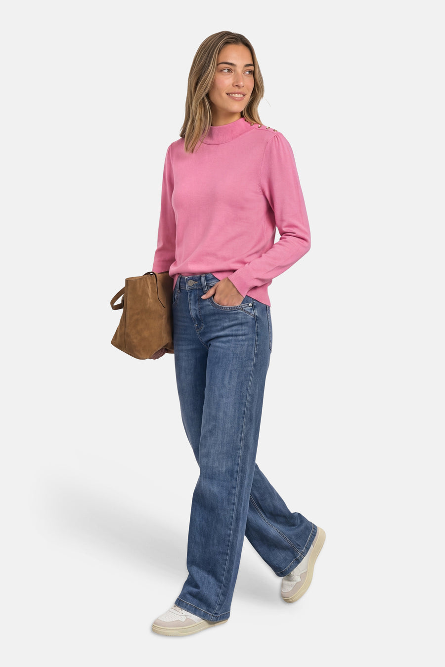 Pull col rond rose - STREET ONE