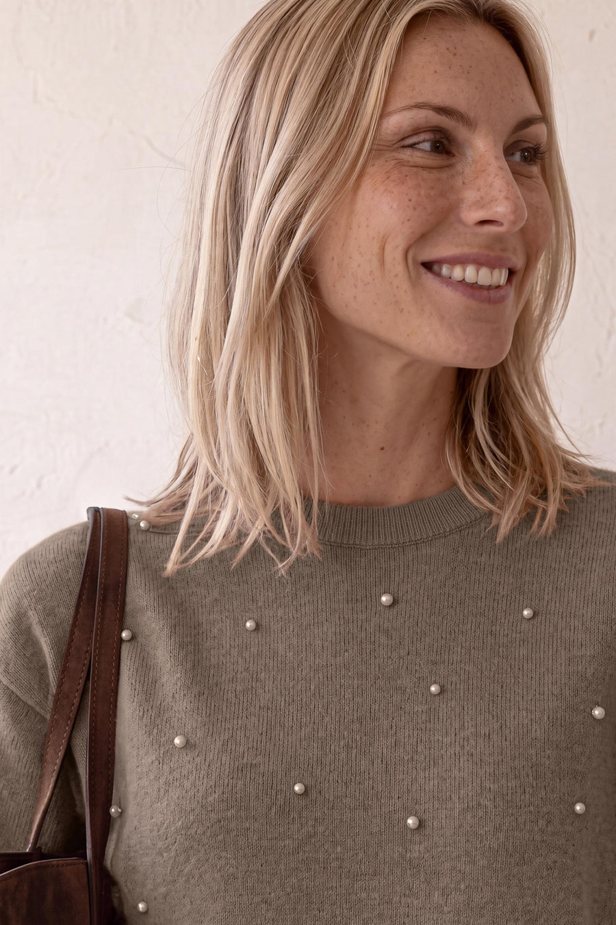 Pull col rond beige - STREET ONE