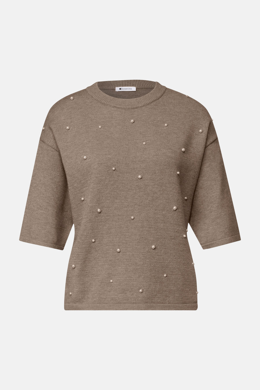 Pull col rond beige - STREET ONE