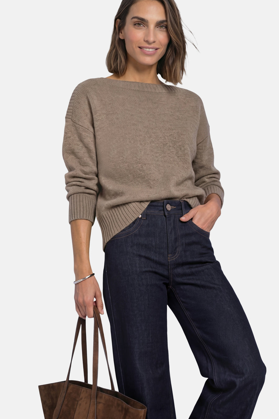 Pull col rond beige - STREET ONE