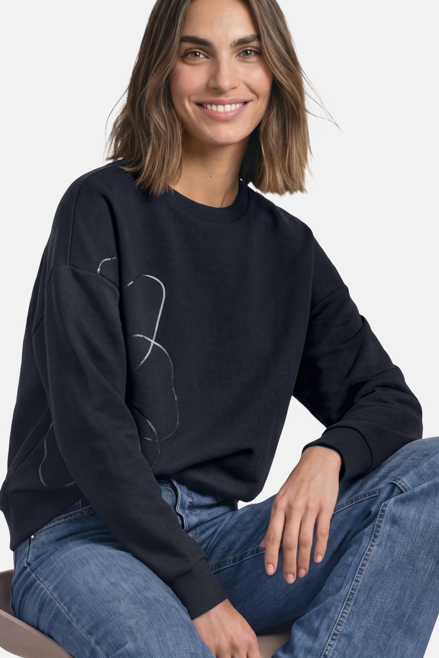Sweater O hals - blauw