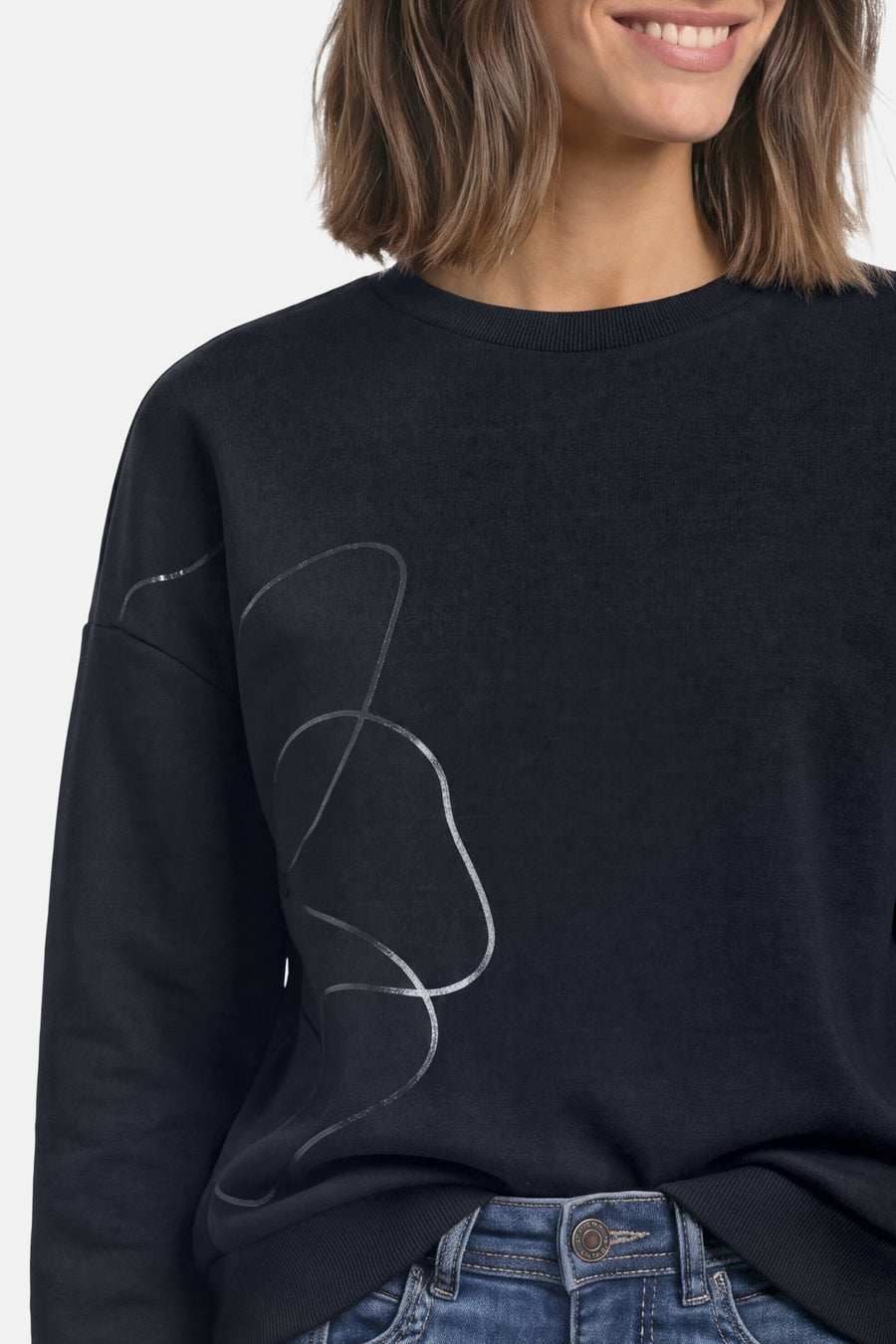 Sweater O hals - blauw