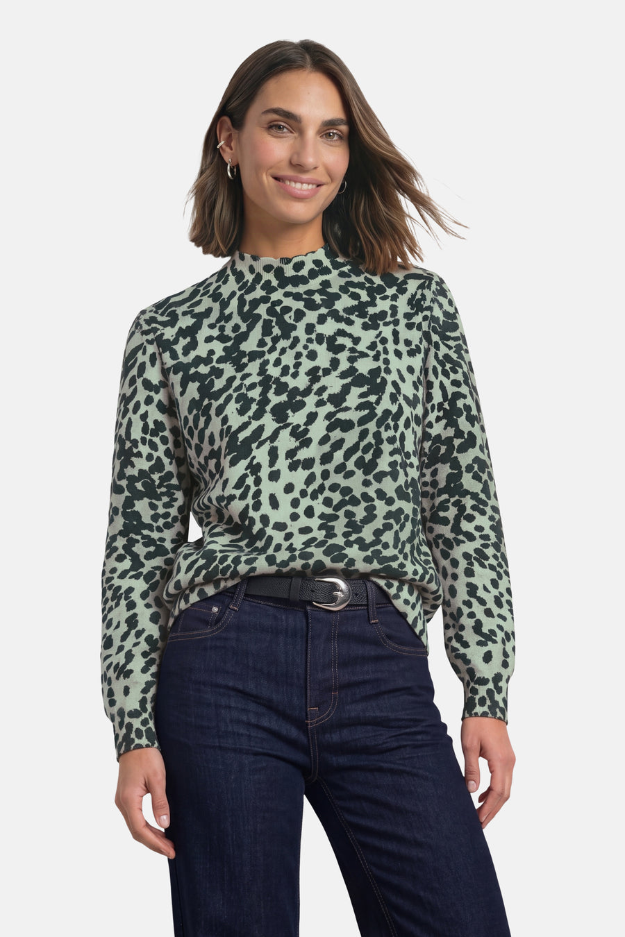 Pull col rond vert - STREET ONE