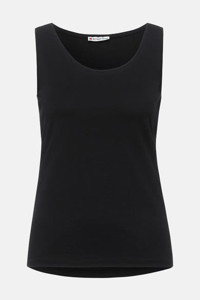 Zwart mouwloos T-shirt van Street One, effen.