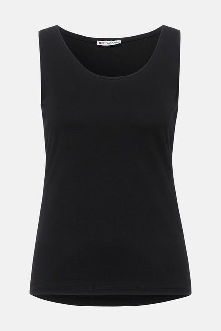 Zwart mouwloos T-shirt van Street One, effen.