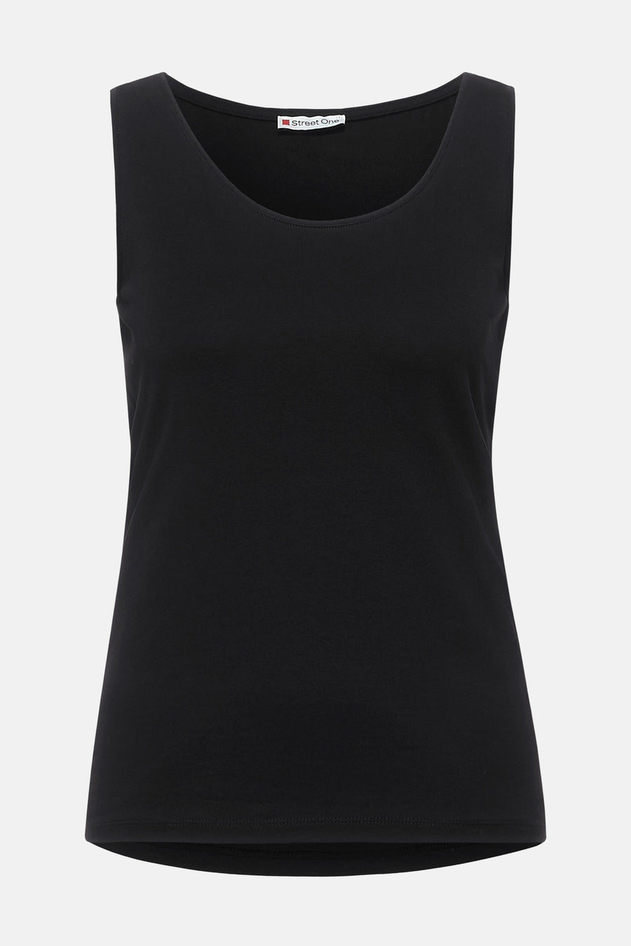 Zwart mouwloos T-shirt van Street One, effen.