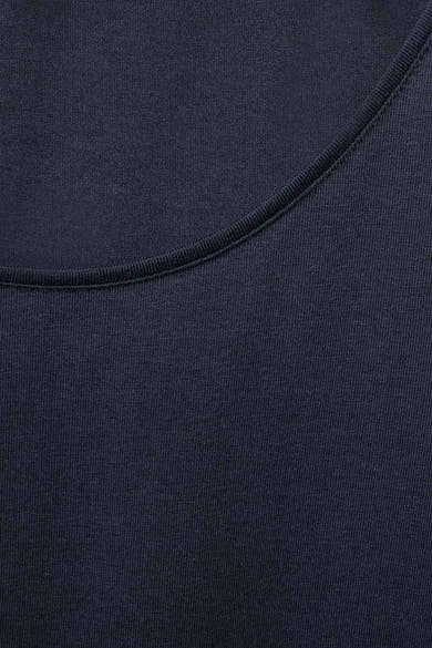Blauwe tanktop van STREET ONE in effen tricot, met een ronde hals.