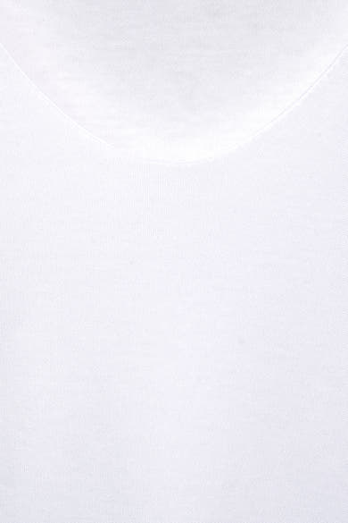 Top blanc de STREET ONE, en maille jersey unie, avec une encolure arrondie.