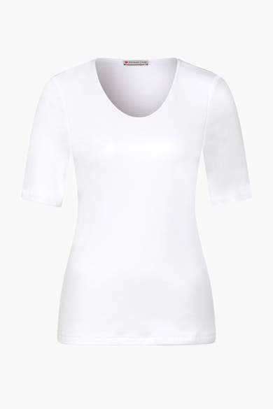 Wit T-shirt van Street One, met korte mouwen en ronde hals.