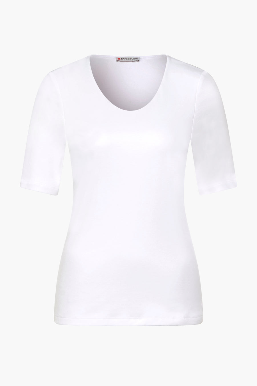 Wit T-shirt van Street One, met korte mouwen en ronde hals.