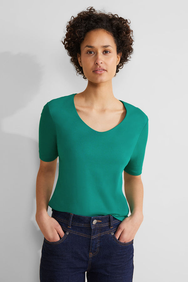 Top uni manches courtes Vert - STREET ONE