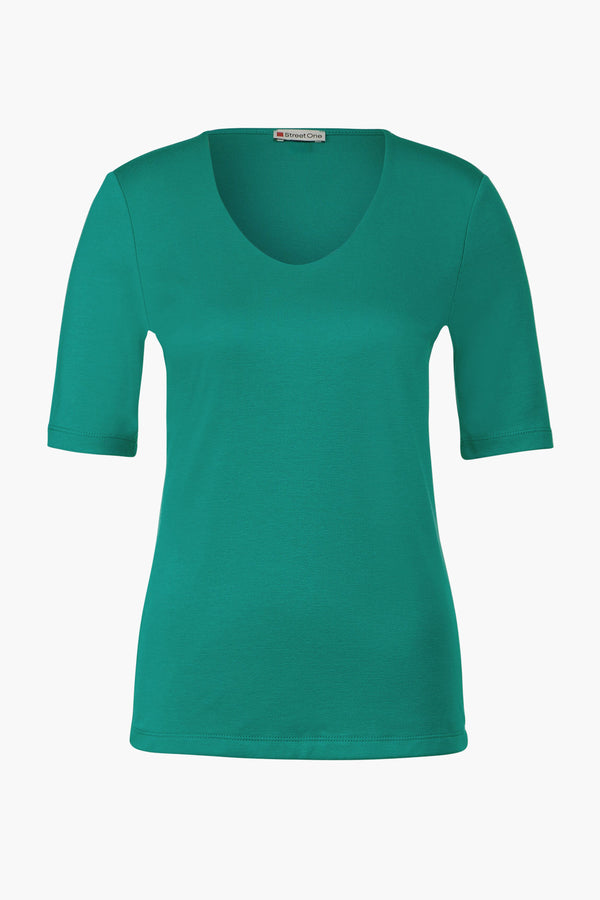 Top uni manches courtes Vert - STREET ONE