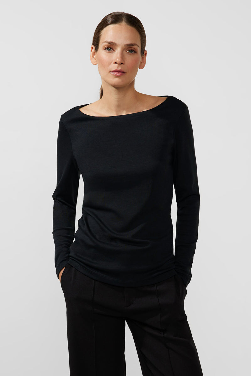 Top uni manches longues Noir - STREET ONE
