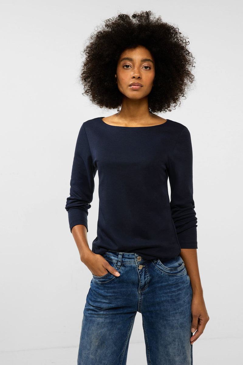 Top uni manches longues Bleu - STREET ONE