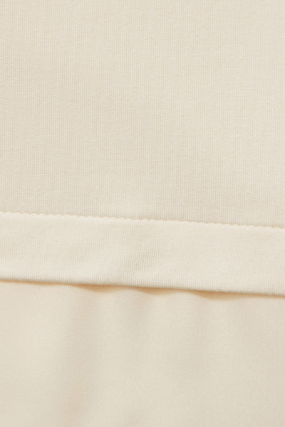 T-shirt beige de STREET ONE, présentant une texture côtelée sur le haut et une surface lisse en bas.