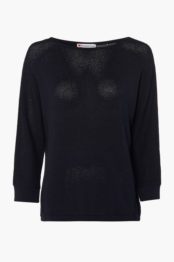Pull col rond Bleu - STREET ONE
