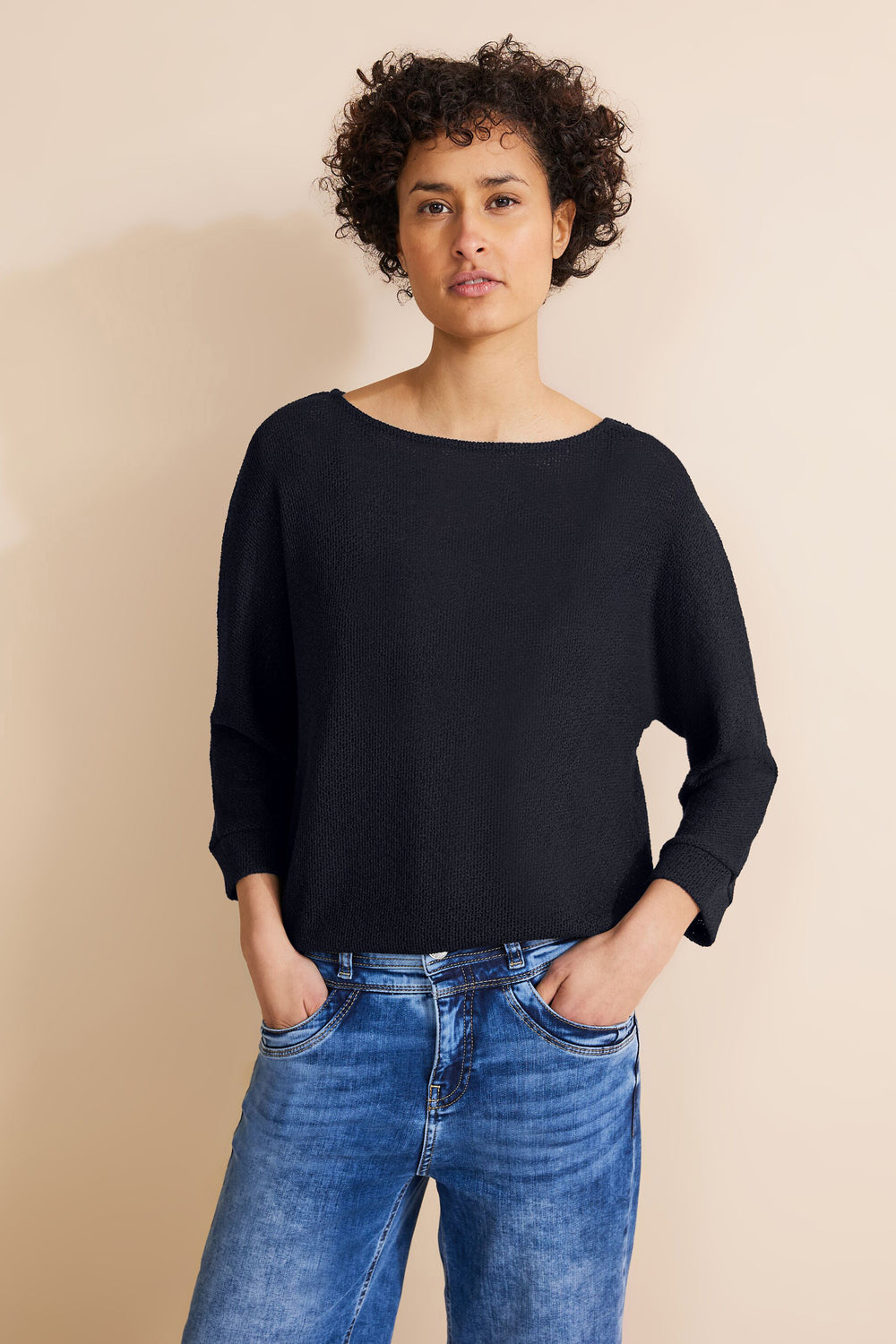 Pull col rond Bleu - STREET ONE
