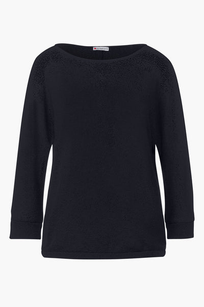 Pull col rond Bleu - STREET ONE