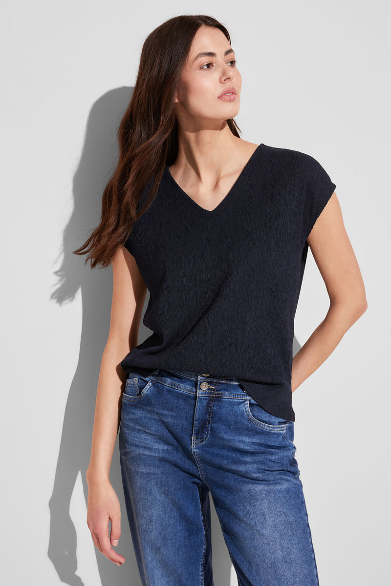 Top uni manches courtes Bleu - STREET ONE