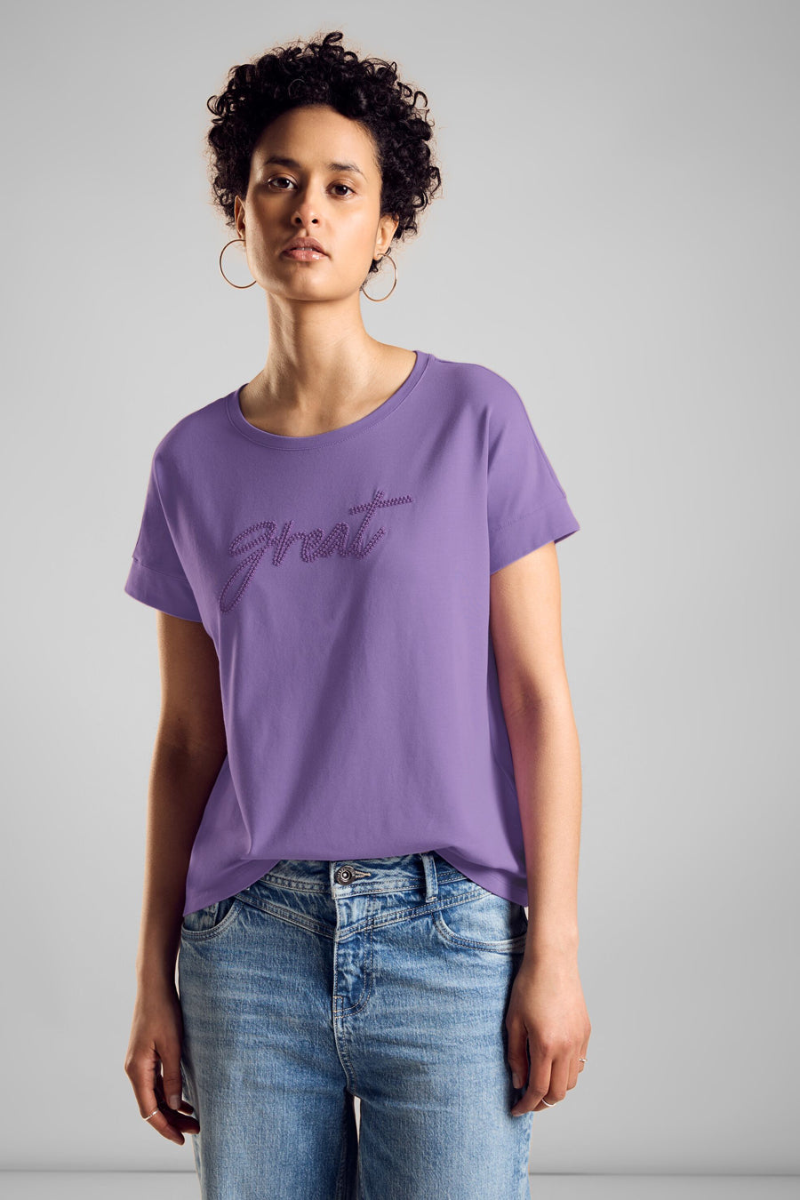 Top uni manches courtes Mauve - STREET ONE
