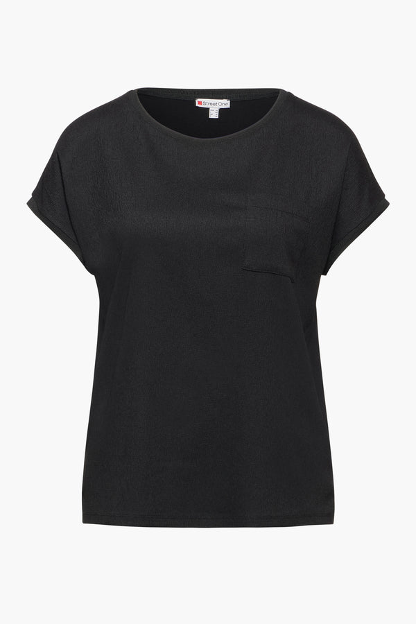 Top uni manches courtes Noir - STREET ONE
